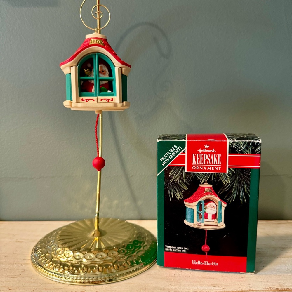 90s Vintage Hallmark Keepsake Hello-ho-ho Santa Christmas Ornament | 1992